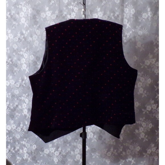 Vintage 90s Velvet Vest 1990s Black Tapestry Boho Hippie Whimsigoth Size Large - Picture 2 of 6